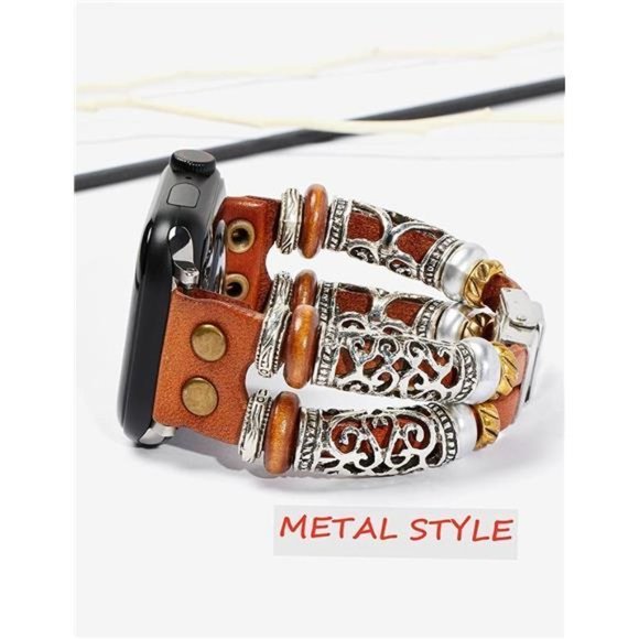 NEW Boho Beaded Luxury Apple Watch Band - Picture 4 of 6